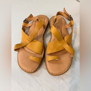 Women's Mustard Leather Sandals
